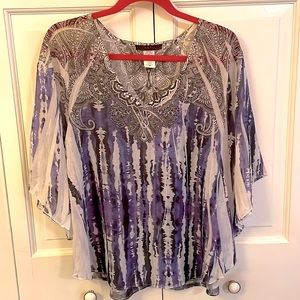 M M - colorful sheer tunic top - PS